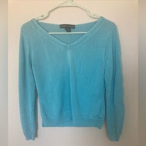 Ralph Lauren V-neck sweater womens blue color L  100% Silk